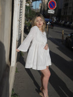 Été Chikankari Dress in White