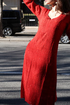 Amour Chikankari Kurti in Red