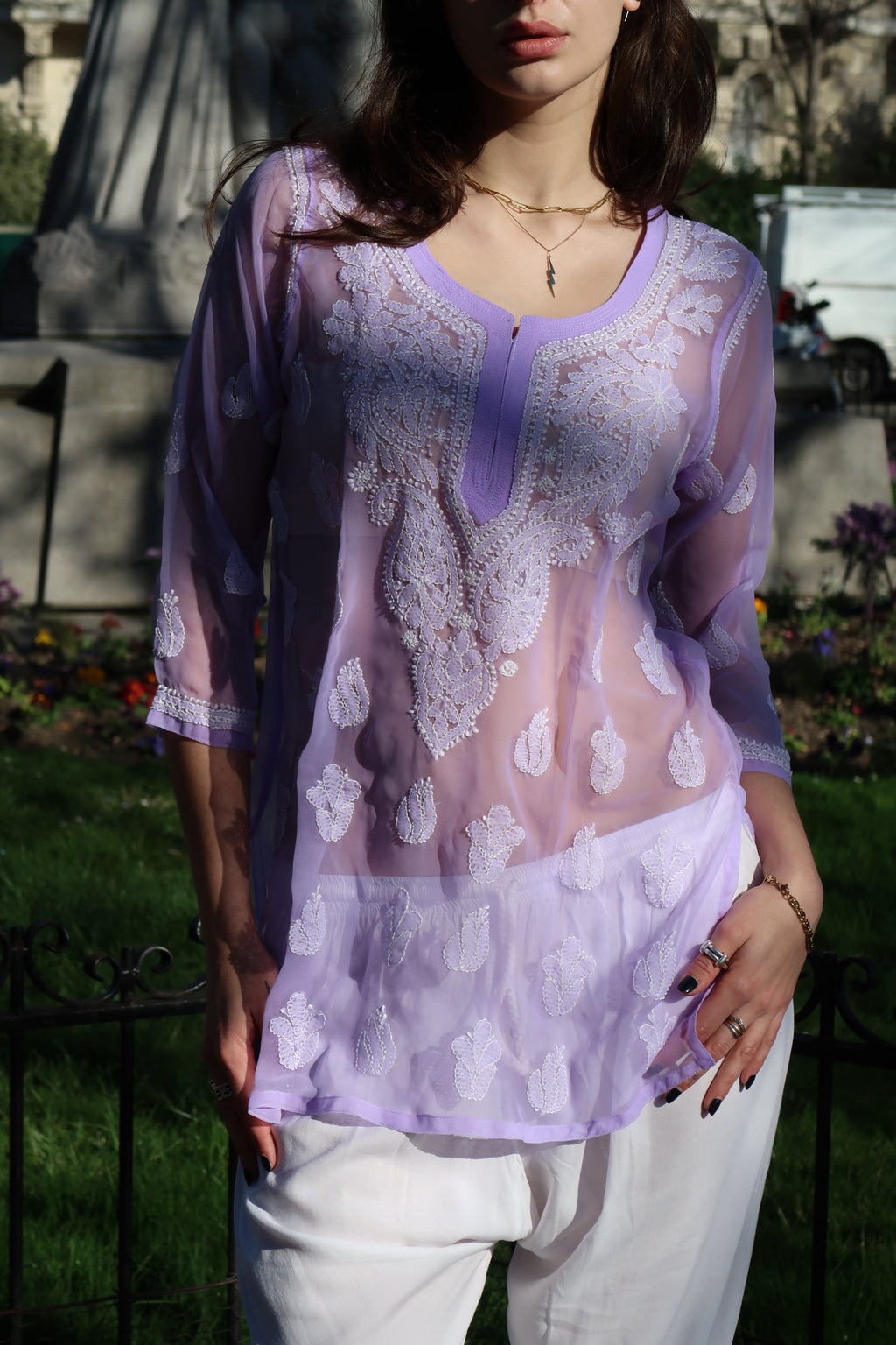 Sheer Printemps top in Lilac