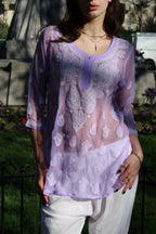 Sheer Printemps top in Lilac