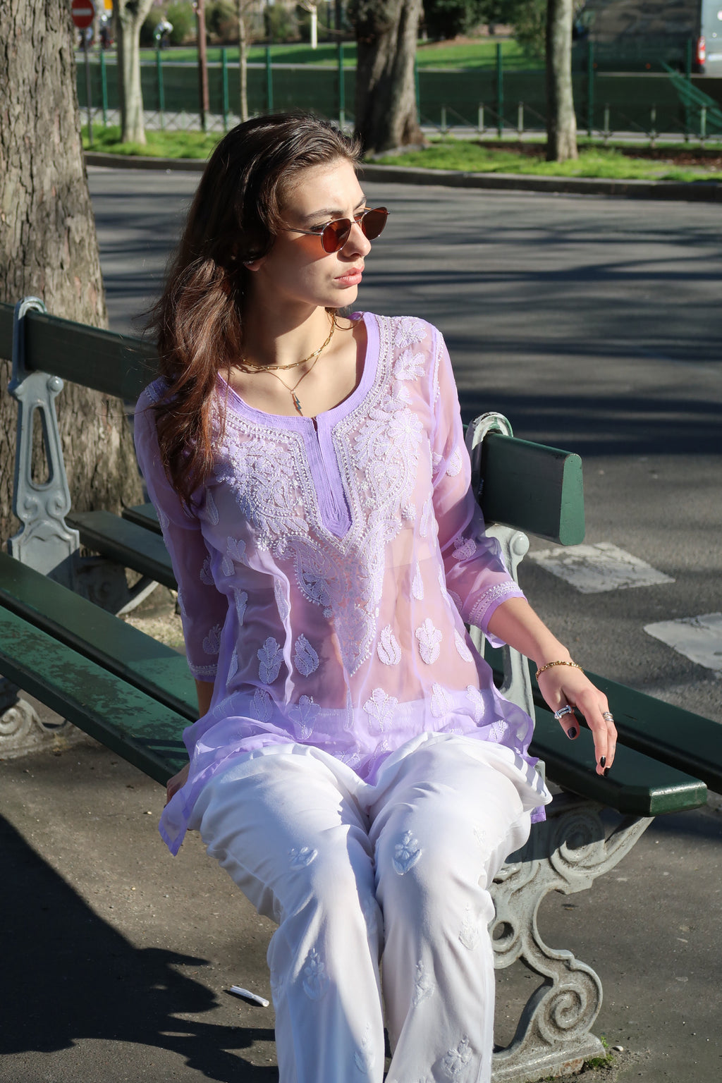 Sheer Printemps top in Lilac