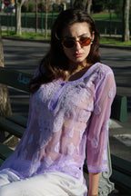 Sheer Printemps top in Lilac