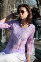 Sheer Printemps top in Lilac