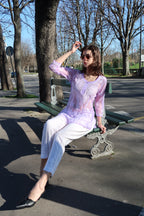 Sheer Printemps top in Lilac