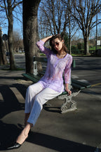 Sheer Printemps top in Lilac