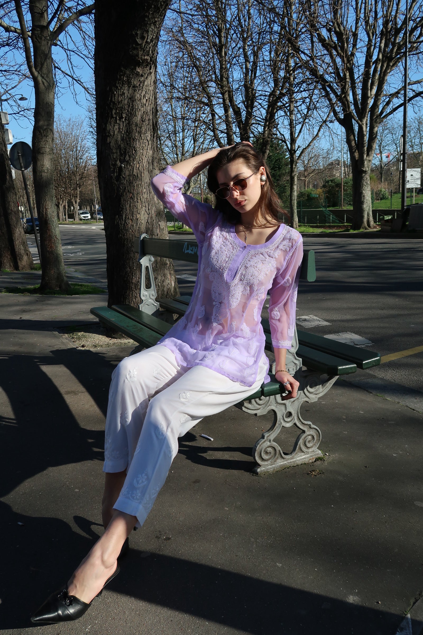 Sheer Printemps top in Lilac