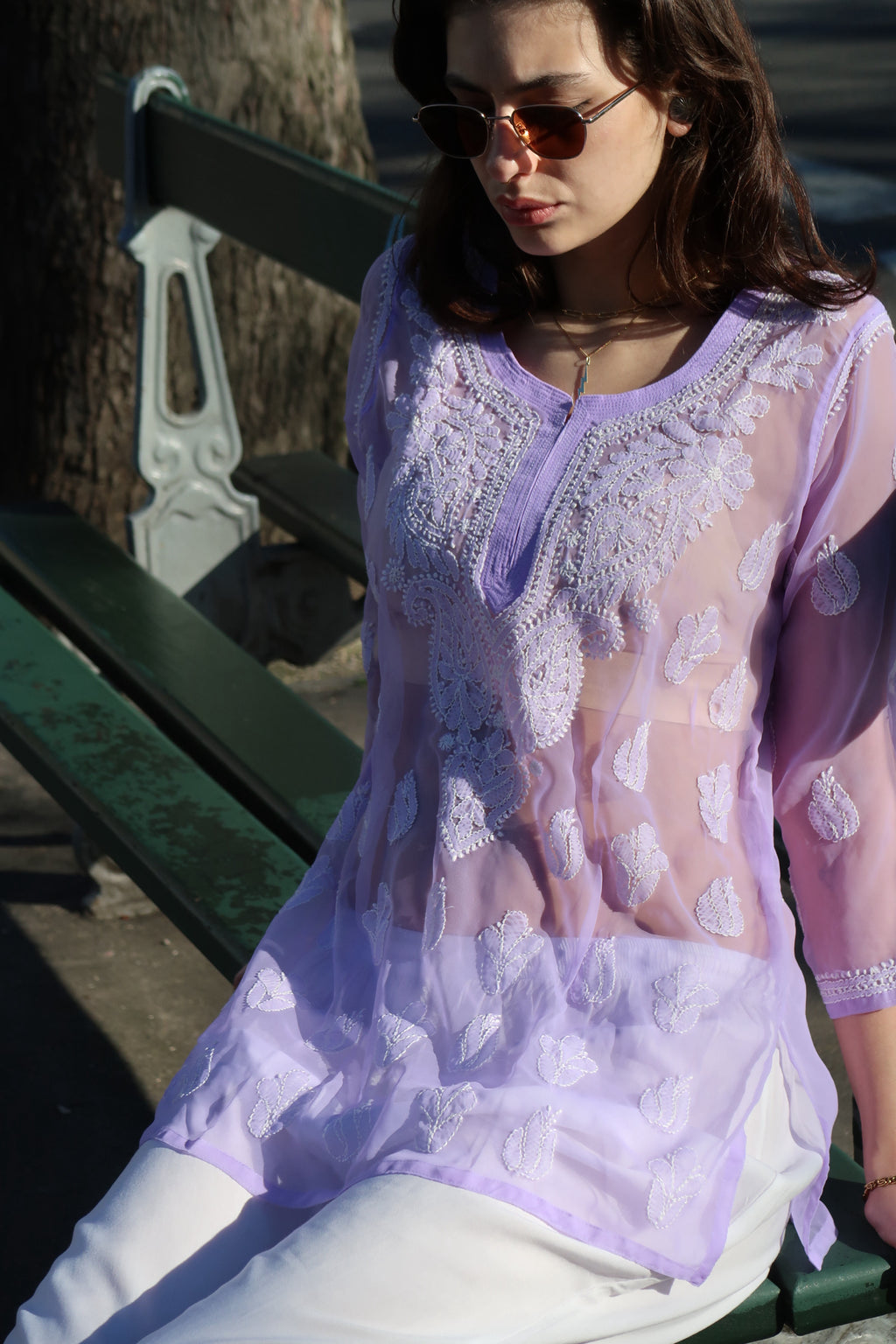 Sheer Printemps top in Lilac